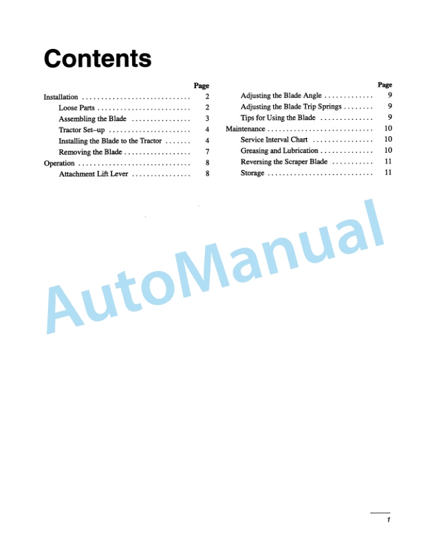New Holland 48in Snow Blade for Lawn - Garden Tractor Operation and Maintenance Manual 42871790-2