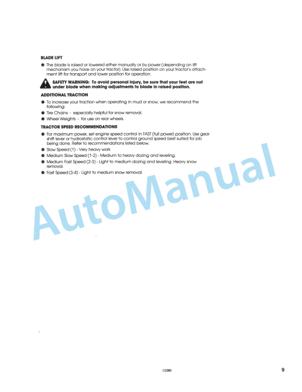 New Holland 48in Spring Trip Front Blade Operation and Maintenance Manual 42644812-4