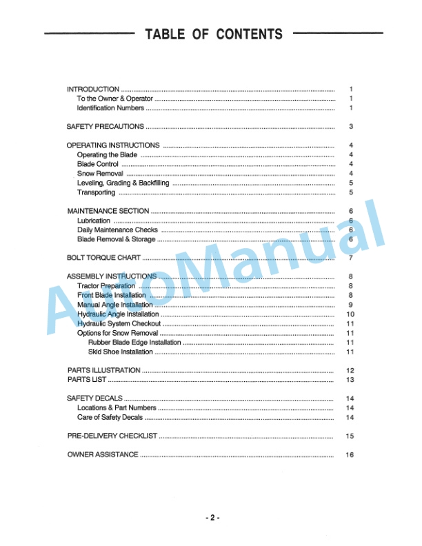 Alternative view of New Holland 5 Foot Front Blade For CM Tractor Operation and Maintenance Manual 42646041