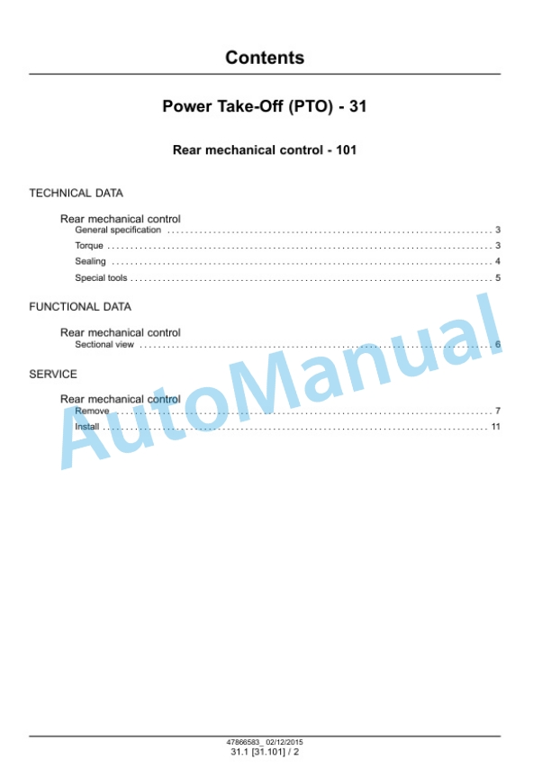 Alternative view of New Holland 50, 60, 70 Workmaster Tier 4B Final Tractor Service Manual 47951332