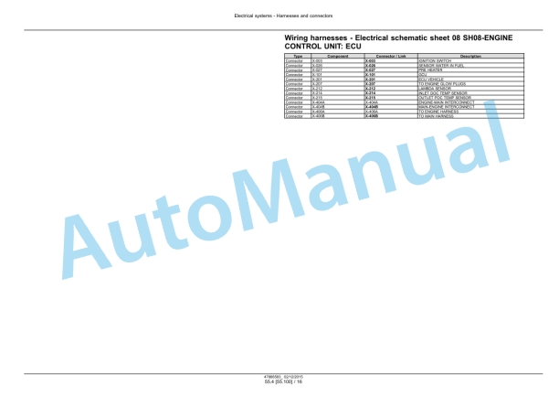 Alternative view of New Holland 50, 60, 70 Workmaster Tier 4B Final Tractor Service Manual 47951333