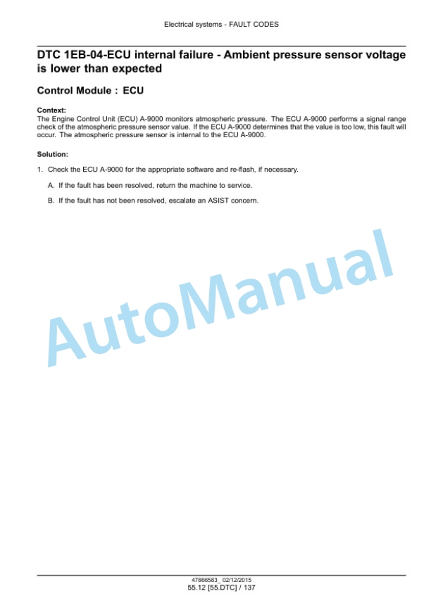 New Holland 50, 60, 70 Workmaster Tier 4B Final Tractor Service Manual 47951334-3