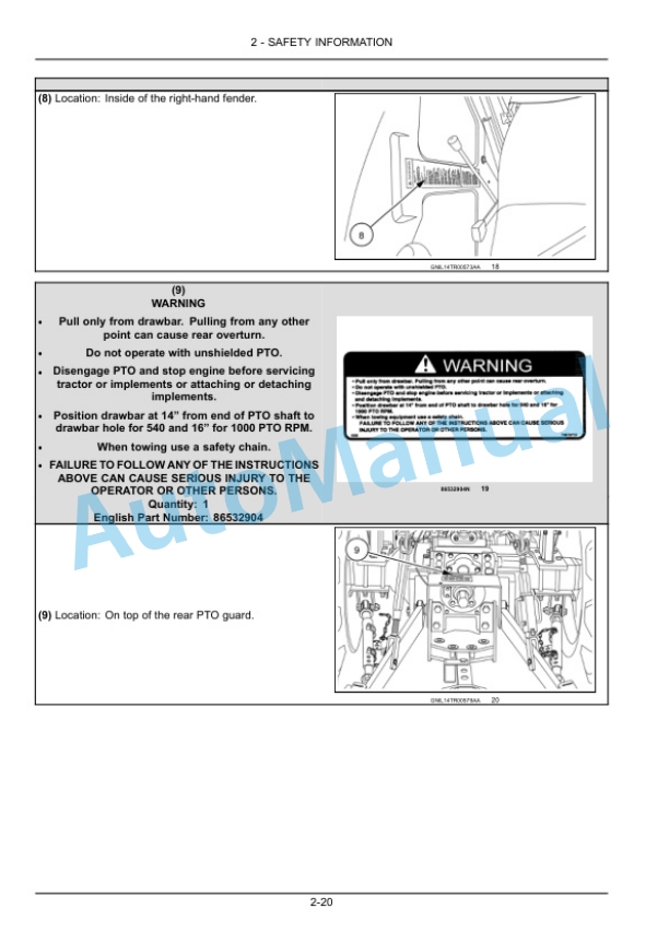 Alternative view of New Holland 50, 60, 70 Workmaster Tractor Operation and Maintenance Manual 47690424