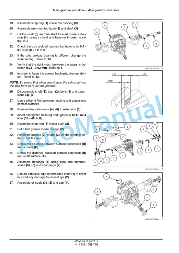 New Holland 512, 530 Megacutter Tractor Mounted Disc Mower-Conditioner Service Manual 47390184-2