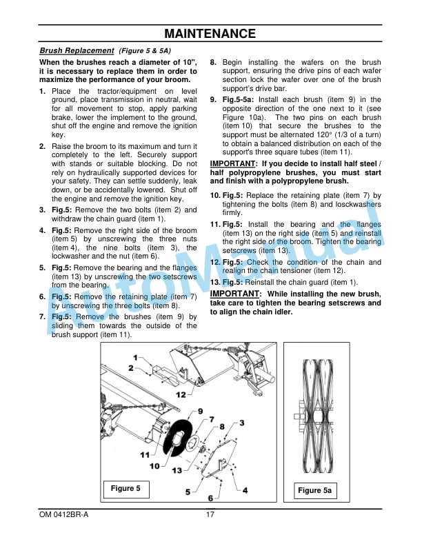 New Holland 526GR 60in Rotary Broom Operation and Maintenance Manual 47391782-4