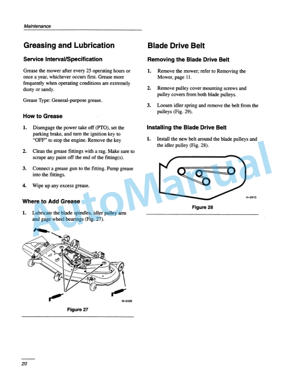 New Holland 52in Mower for Lawn - Garden Tractor Operation and Maintenance Manual 42680160-5