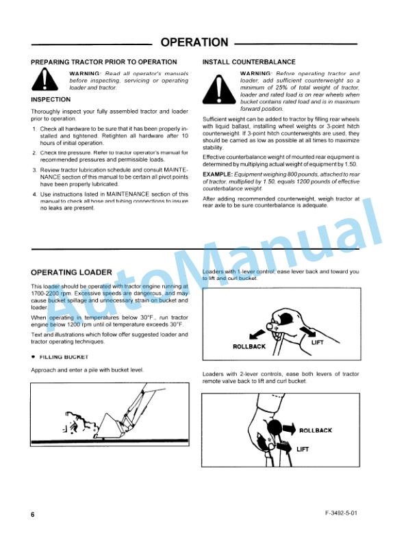 New Holland 52LA-MSL Series Quick Attach Farm Loader Operation and Maintenance Manual 86632632-2