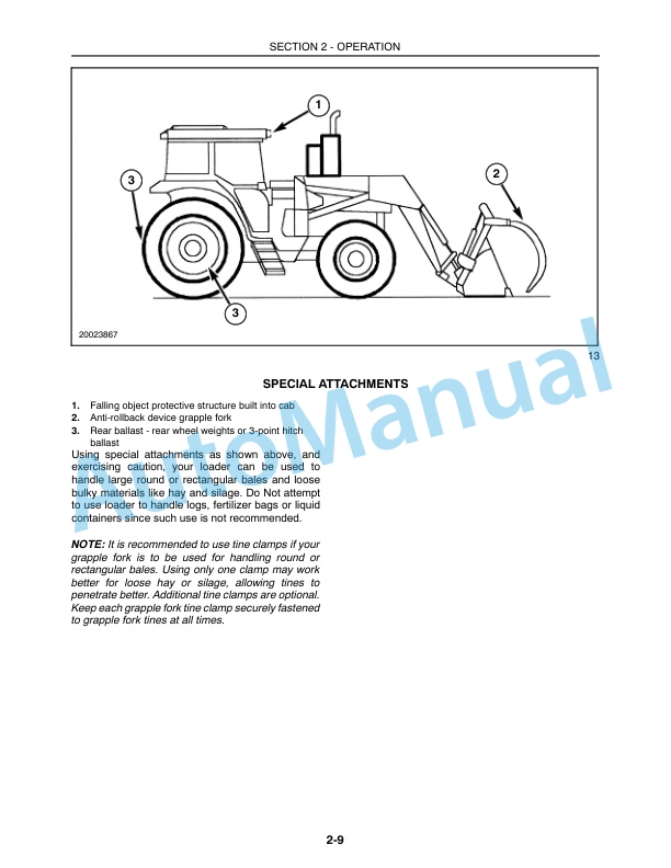 New Holland 52LB Front End Loader Operation and Maintenance Manual 87034406-3