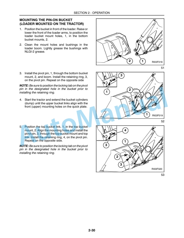 New Holland 52LB Front End Loader Operation and Maintenance Manual 87034406-4