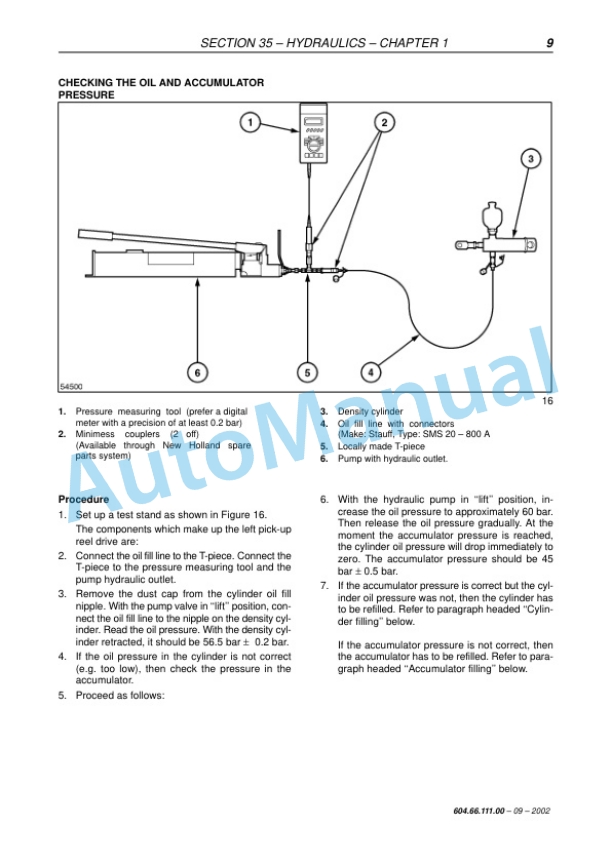 New Holland 544, 548 Round Baler Repair Manual 6046611100-2