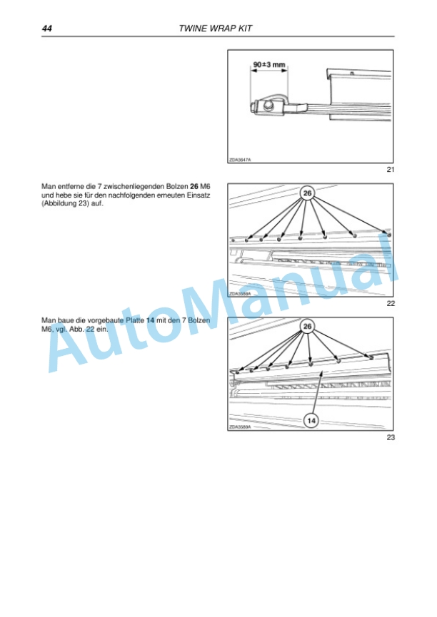 New Holland 544, 548 Round Baler Repair Manual 6046611100-5