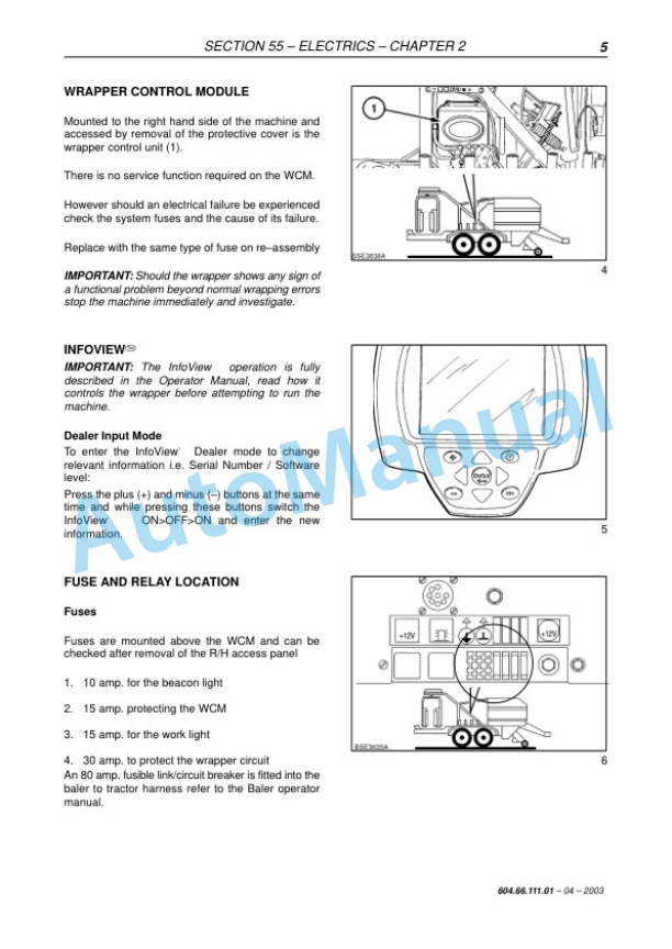 New Holland 548 Baler Wrapper Combi Repair Manual 6046611101-3