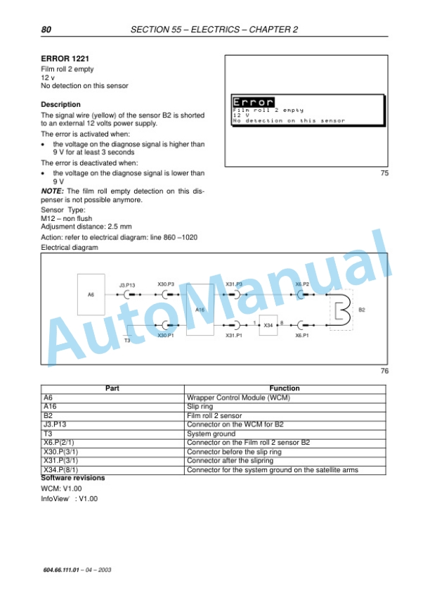 New Holland 548 Baler Wrapper Combi Repair Manual 6046611101-4