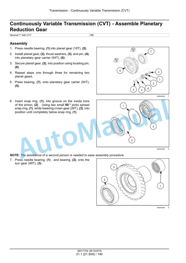 Alternative view of New Holland 54D CVT Boomer Tier 4B Final Compact Tractor Service Manual 48017704