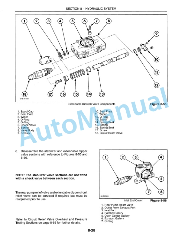 New Holland 555E, 575E, 655E, 675E Hydraulic System Repair Manual 40057508-2