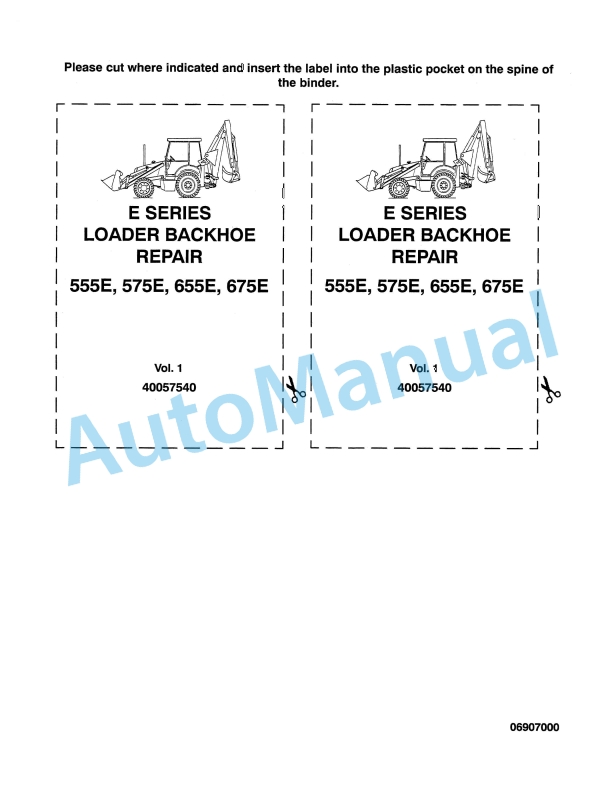 New Holland 555E, 575E, 655E, 675E Loader Backhoe Repair Manual 40057540