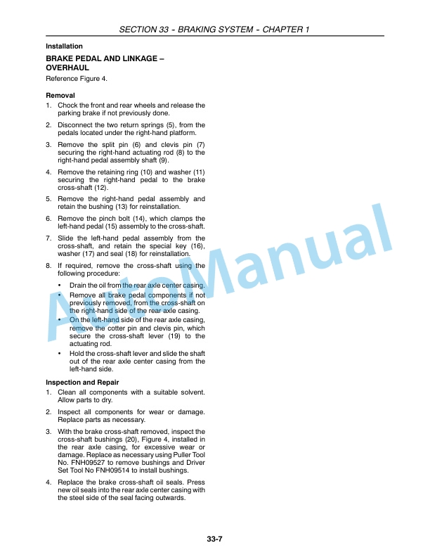 New Holland 5610S, 6610S, 7610S, 7010, 8010 Tractor Repair Manual 87032903-2