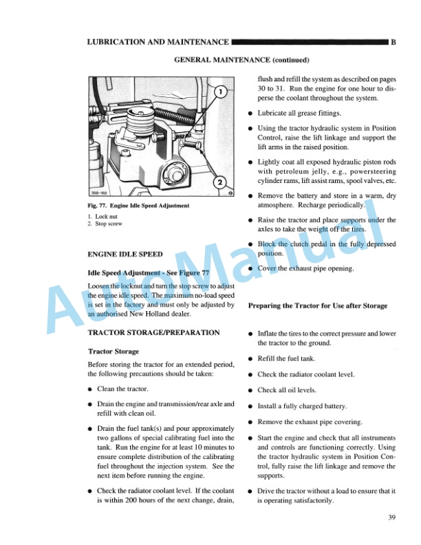 New Holland 5610S, 6610S, 7610S, 7810S Feature Operation and Maintenance Manual 86579555-5