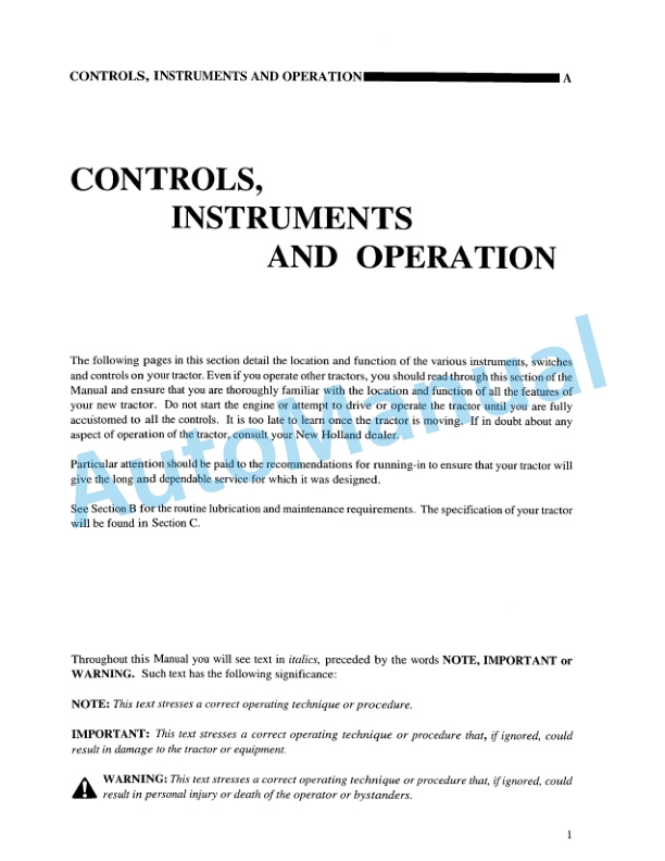 Alternative view of New Holland 5610S, 6610S, 7610S Emission Controlled Operation and Maintenance Manual 86837677