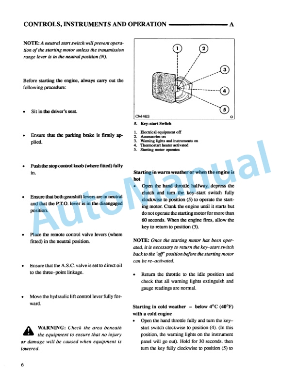 New Holland 5610S, 6610S, 7610S Tractor Operation and Maintenance Manual 42561040-2