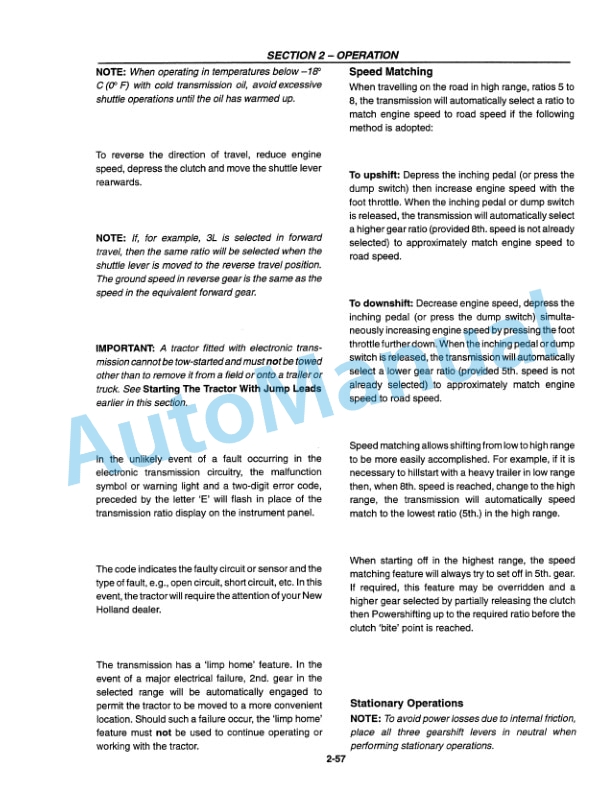 New Holland 5640, 6640, 7740, 7840, 8240, 8340 SL and SLE Range Tractor Operation and Maintenance Manual 42564061-3