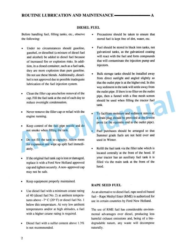New Holland 5640, 6640, 7740, 7840, 8240, 8340 SL and SLE Range Tractor With or Less Cab Operation and Maintenance Manual 42564070-2