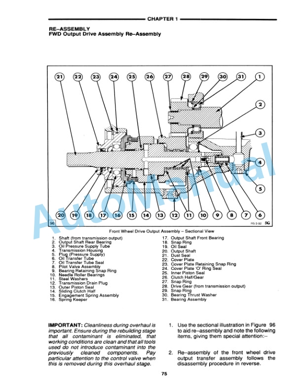 Alternative view of New Holland 5640, 6640, 7740, 7840, 8240, 8340 Transmission System Repair Manual 40564005