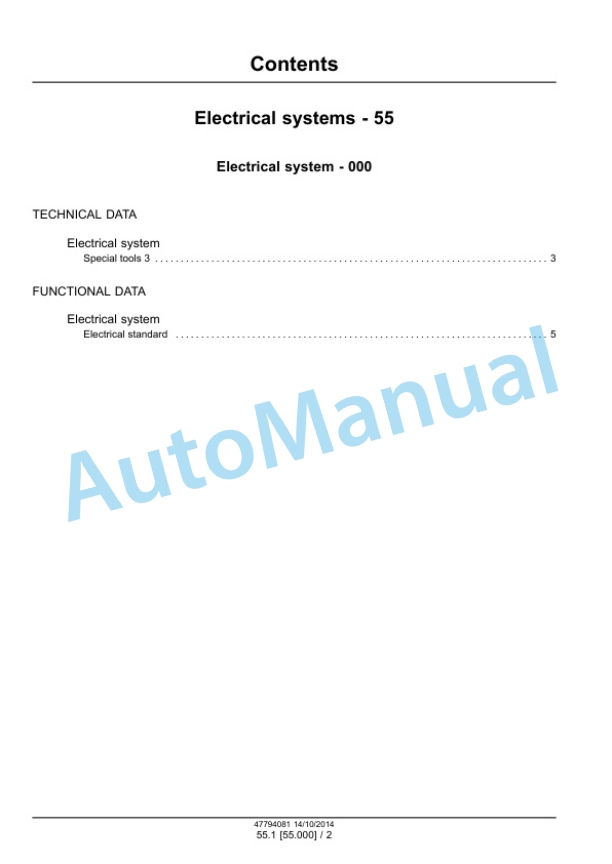 New Holland 600FDR Header Service Manual 47794081-2