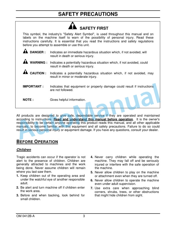 New Holland 60CBH 60in Front Dozer Blade Operation and Maintenance Manual 47391787-2