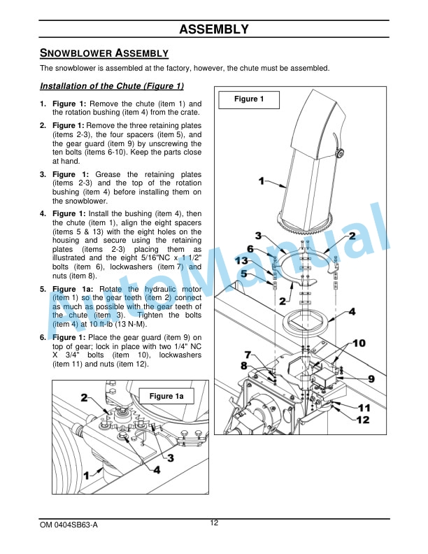 New Holland 63CSH 63in Two Stage Snowblower Operation and Maintenance Manual 47598025-3