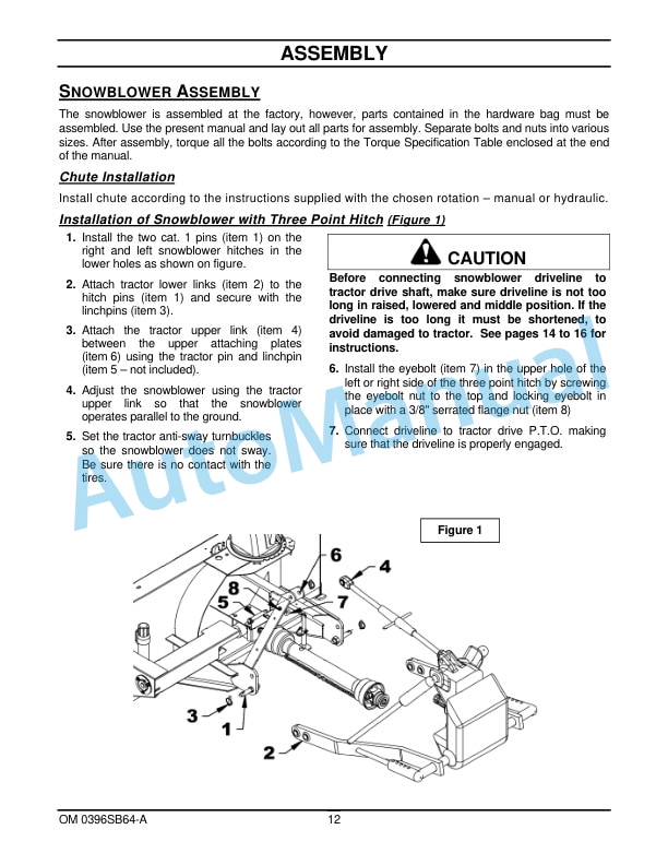 New Holland 64CSR Snowblower Operation and Maintenance Manual 84357591-3
