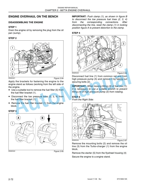 New Holland 667TAEEG, 667TAEEC, 667TAEBF, 667TAEED, 667TAEBJ, 667TAEDJ Engine Repair Manual 87519804NA-4