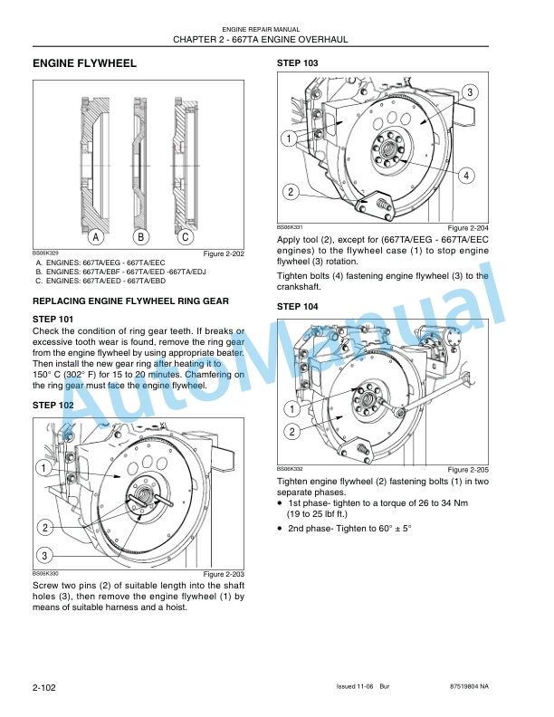New Holland 667TAEEG, 667TAEEC, 667TAEBF, 667TAEED, 667TAEBJ, 667TAEDJ Engine Repair Manual 87519804NA-5