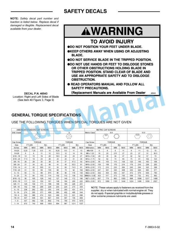 New Holland 702C Series Front Blade Operation and Maintenance Manual 87012637-5