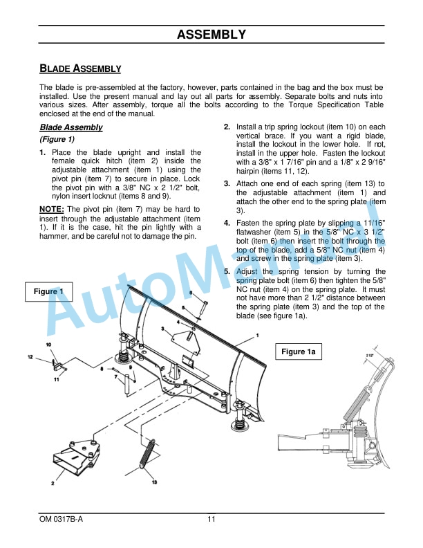 New Holland 702D 60in Front Dozer Blade Operation and Maintenance Manual 87300414-4
