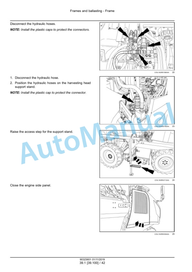 Alternative view of New Holland 7030L Grape Harvester Service Manual 90323601