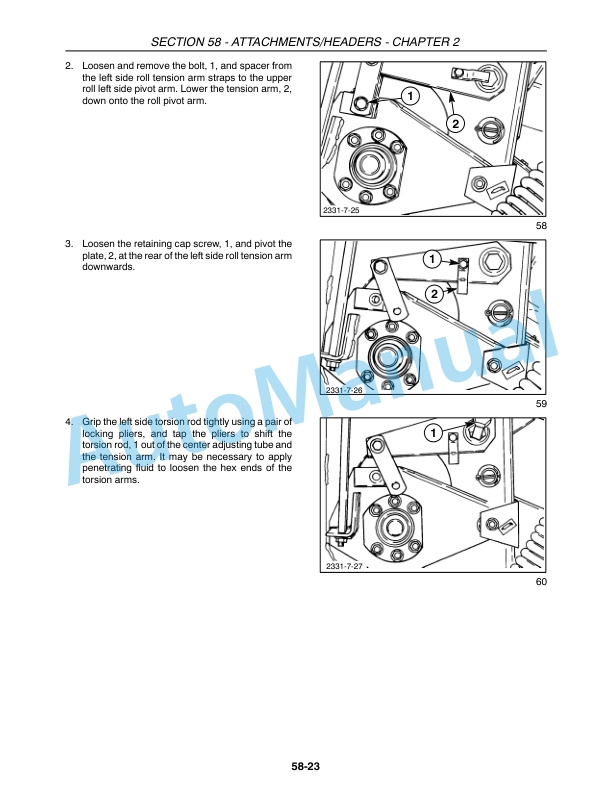 New Holland 720TD, 820TD Discbine Disc Header Repair Manual 87755427-5