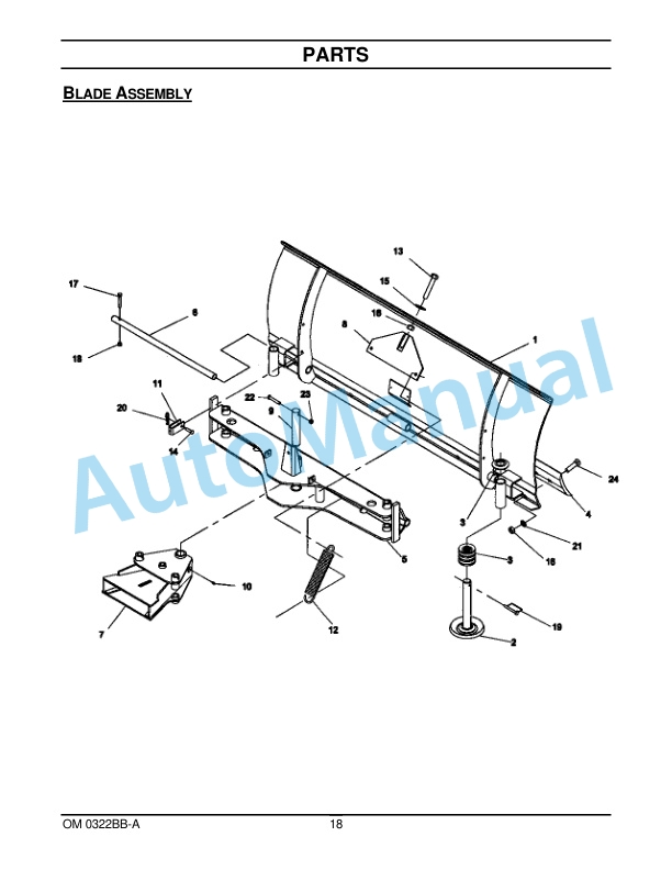 New Holland 72CB 72in Front Dozer Blade Operation and Maintenance Manual 87300415-5