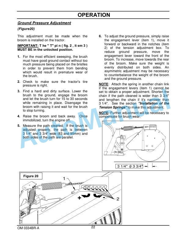 New Holland 72CO 72in Hydraulic Rotary Broom Operation and Maintenance Manual 87603058-4