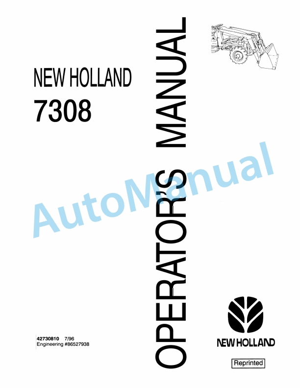 New Holland 7308 Tractor Operation and Maintenance Manual 42730810