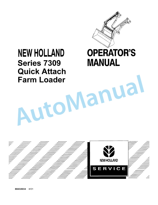 New Holland 7309 Series Quick Attach Farm Loader Operation and Maintenance Manual 86632634