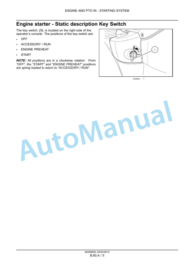 New Holland 75 Workmaster Compact Tractor Service Manual 84269855-3