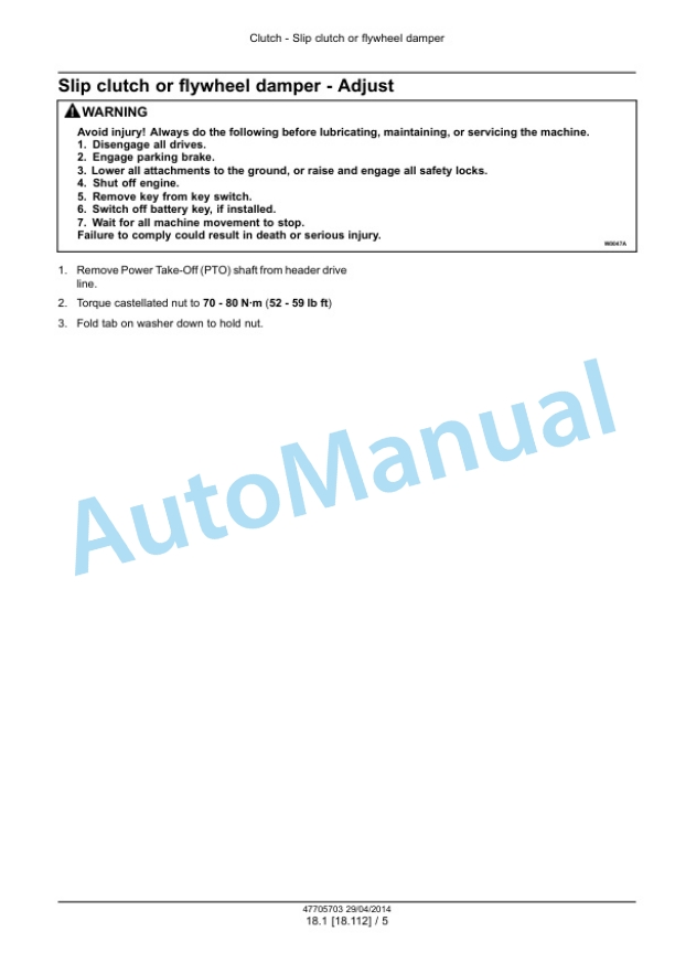New Holland 760CG VariFeed Grain Header Service Manual 47705703-2