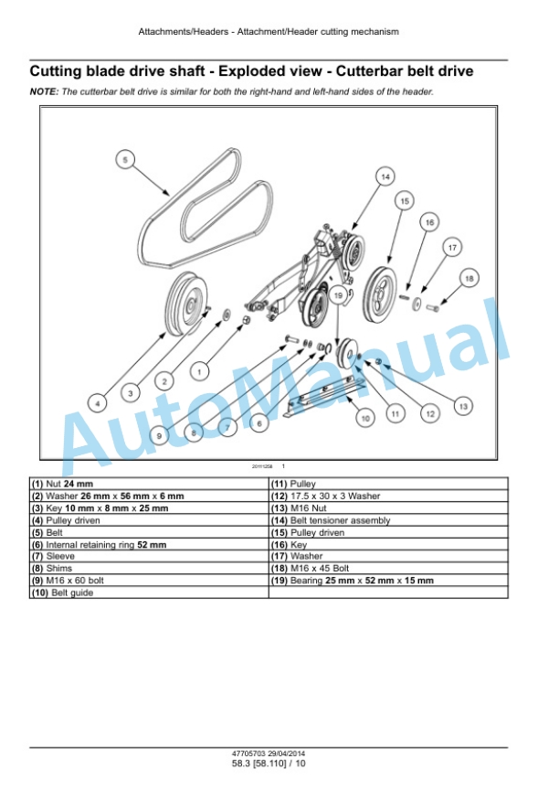 New Holland 760CG VariFeed Grain Header Service Manual 47705703-4