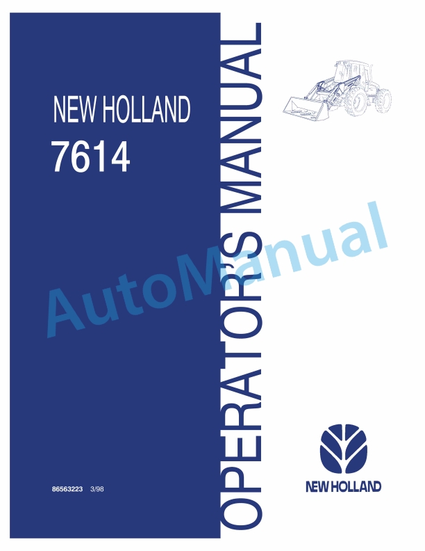 New Holland 7614 Tractor Operation and Maintenance Manual 86563223