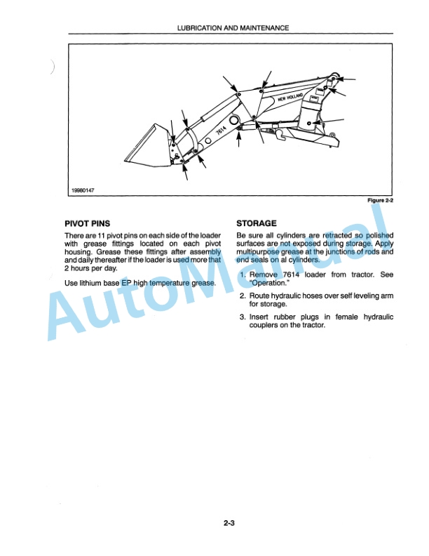 New Holland 7614 Tractor Operation and Maintenance Manual 86563223-5