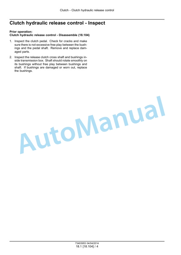 New Holland 7630, 8030 Engine Service Manual 73403953-2