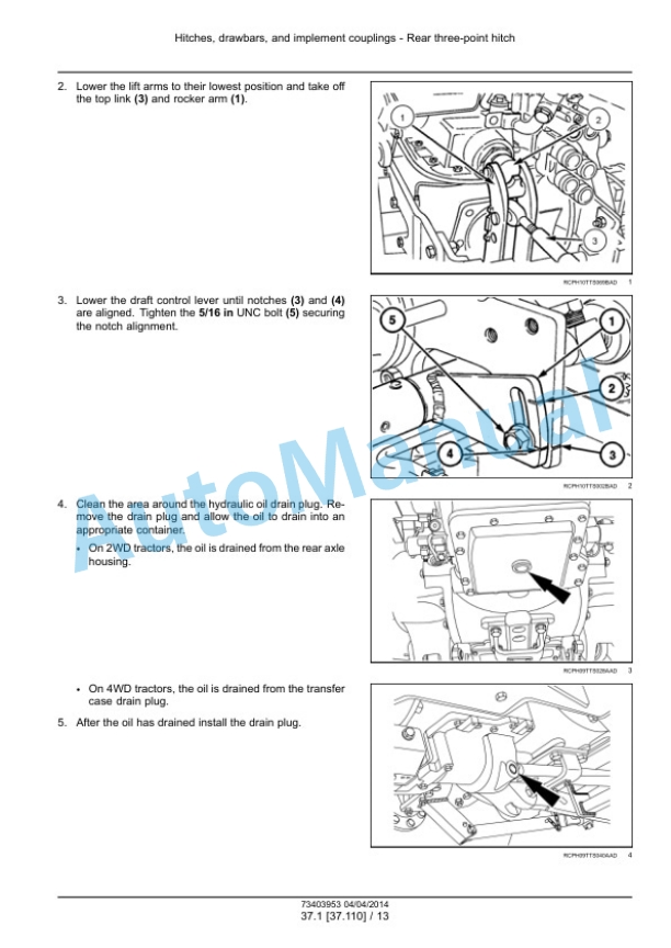 New Holland 7630, 8030 Engine Service Manual 73403953-5