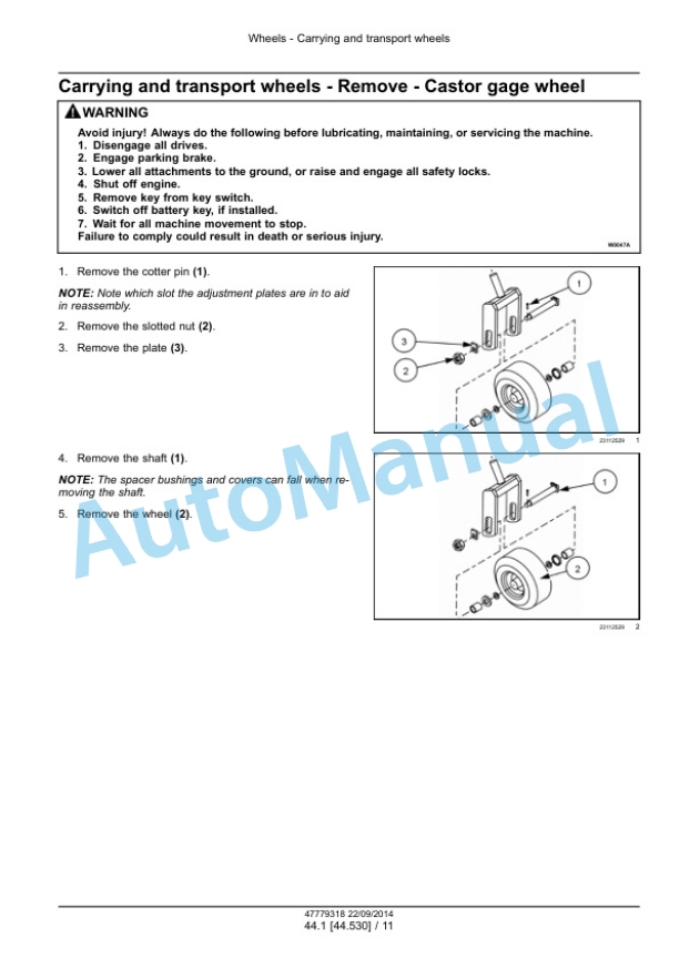 New Holland 790CP Pick-up Header Service Manual 47779318-3