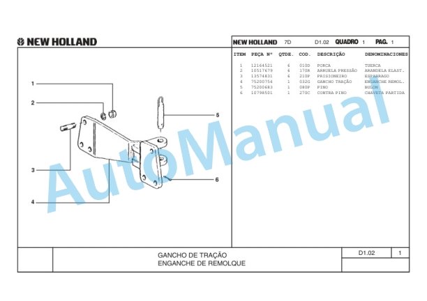 New Holland 7D Crawler Tractor Parts Catalogue 75314391 BR-3